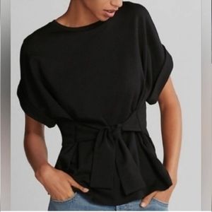 Express Black Tie Waist Blouse NWT Size L